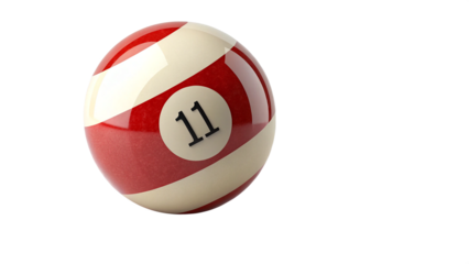 pool ball number eleven on transparent background