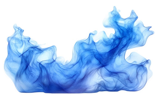 Blue Fire flames on white background isolated on white background