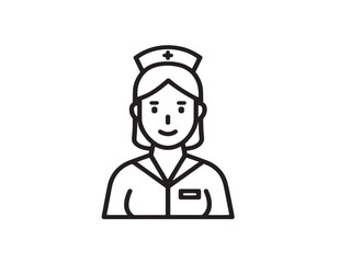 Nurse Avatar Icon in Clear Vector Style