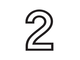 Naklejka premium Bold Number Illustration in Minimal Line Art