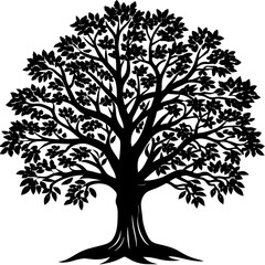 Obraz premium Minimal Tree Silhouette Vector