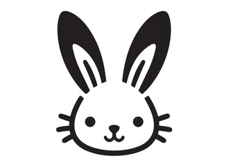 silhouette bunny ear logo vector illustration, easter bunny ear logo vector silhouette, rabbit ear head logo silhouette vector design, bunny rabbit head ear logo vector silhouette on white background