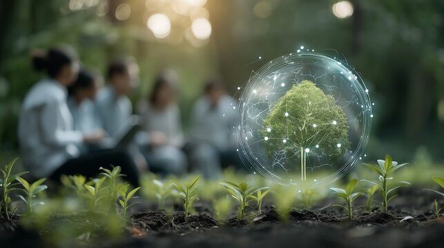 Innovative Technologies Bridge Sustainability and Community in a Green Initiative Setting - Powered by Adobe