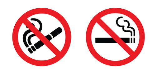 No Smoking and No Vaping Signs - Forbidden Signs Vector