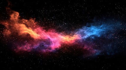 Fototapeta premium Vibrant cosmic nebula swirling in deep space backdrop