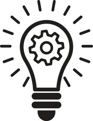 Light Bulb with Gear Icon Illustration idea icon