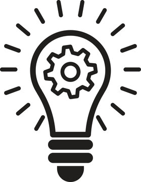 Light Bulb with Gear Icon Illustration idea icon