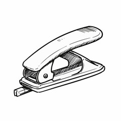 Hole punch sketch illustration for school child icon  