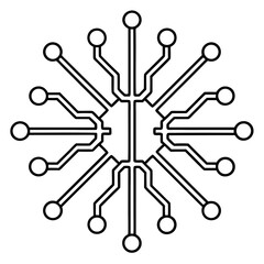 Artificial Intelligence Circuit Minimalist Line Art Vector Icon  Modern Tech Outline Design