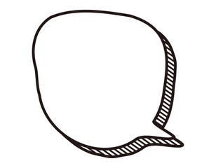 手書き風吹き出し影アメコミ　白黒　いびつ　2