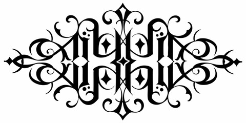 Ornamental flourish design vintage decorative art nouveau victorian elegant swirl filigree pattern vector vector illustration