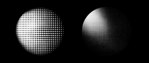 Two circles with halftone patterns