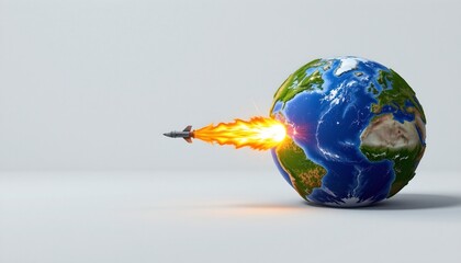 Dynamic Missile Approaching Stylized Earth