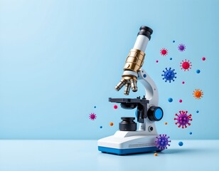 Steampunk Microscope with Viruses Sterile Gradient