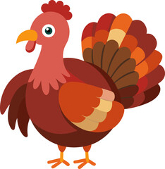 vector illustration of cartoon turkey