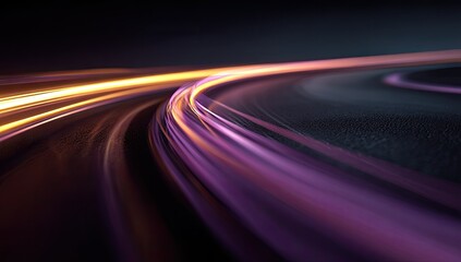 Abstract swirling light trails on a dark surface
