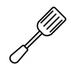 Simple Line Art Kitchen Spatula Icon: Cooking Utensil Graphic