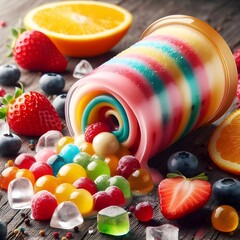 fruit jelly rainbow