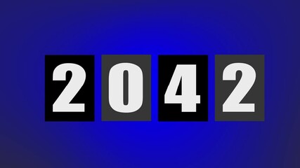 Success new year business strategy 2042 idea concept with letter text and icon symbol design illustration Glowing number text background 4k video animation .