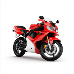 red motorcycle on white background