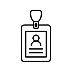 Identity card badge vector illustration for employee access and identification with lanyard and photo id card