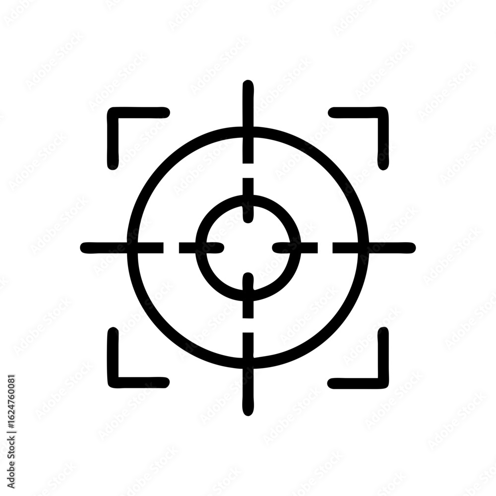 Poster target aim crosshair vector icon for focus precision accuracy and targeting in business and games us