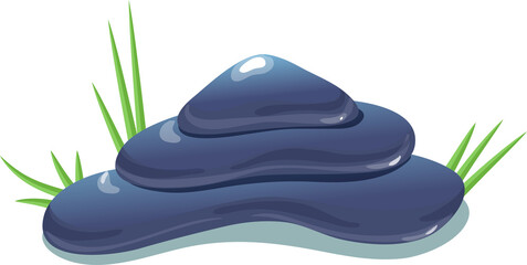 vector illustration of a blue rock