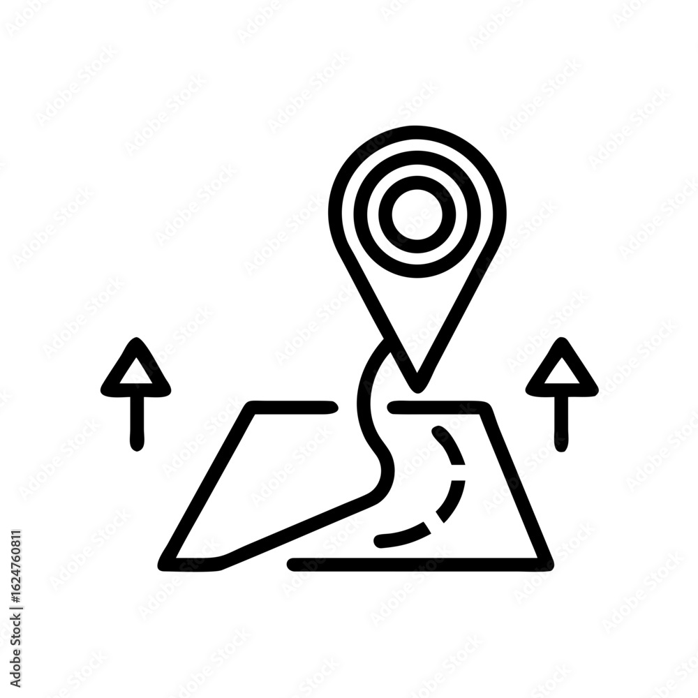 Poster navigation map location pin destination travel direction route gps search find position point journe
