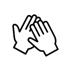 Obraz premium Clapping hands vector illustration applause gesture appreciation success hands icon hands outline hands art vector