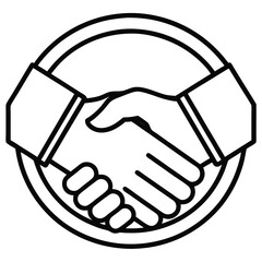 Handshake  silhouette  vector icon on a white background
