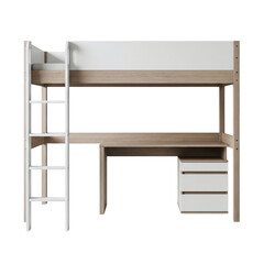 Modern loft bed with an integrated desk