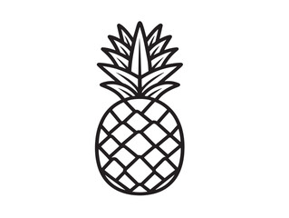 Obraz premium Fresh pineapple fruit icon in clean flat vector
