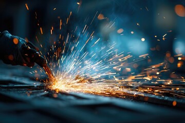 Industrial welding sparks