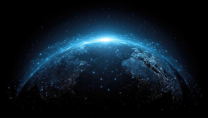 Fototapeta premium Global network of interconnected continents