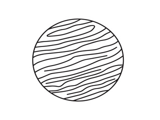 Simple outlined planet icon in clean vector line art