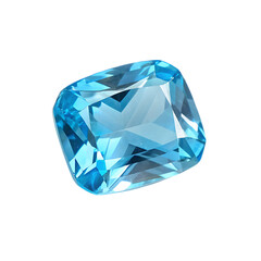 Sparkling light blue topaz jewel isolated on a transparent background png