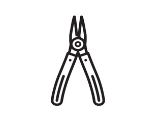 Professional pliers tool icon in clean vector outline