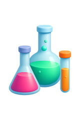 Vibrant Chemical Flasks high quality realistic image