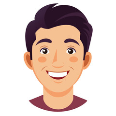 Smiling man with dark hair and brown eyes happy portrait