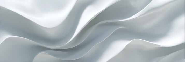 Obraz premium Smooth White Fabric Waves Texture for Elegant Background Design