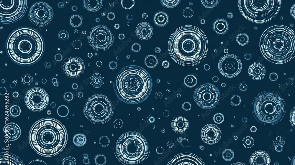 Canvas Prints abstract blue circular patterns on dark background for graphic design