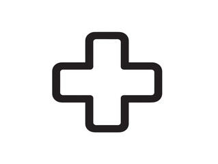 Obraz premium Simple medical plus icon in elegant vector art