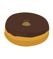 chocolate donut.Chocolate donut isolated on white background.