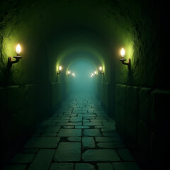 Spooky Stone Dungeon Tunnel
