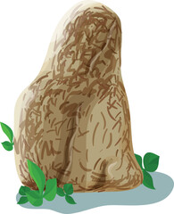 vector illustration of a cream rock