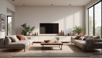 Fototapeta premium Minimalist Modern Living Room