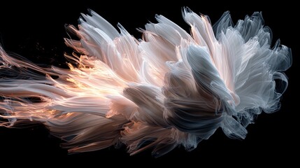 Abstract form in light gray and orange colors