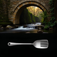 Fork and Stone Bridge Collage