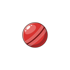A cricket ball icon logo flat vector design