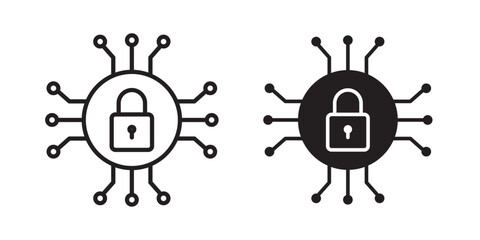 Cybersecurity icon , Encryption icon vector. concept, data secured and protected . Vector illustration with stroke and fill on a white background. 